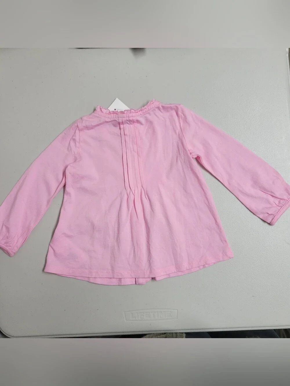 Ralph Lauren NWT Girls' Pink Long-Sleeve Button Front Top - 12M.